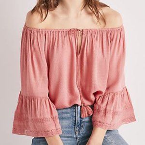 Lucky Brand | Rose Bell Sleeve Peasant Top